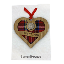 Load image into Gallery viewer, Lucky Sixpence Heart Wall Plaque For Hubby

