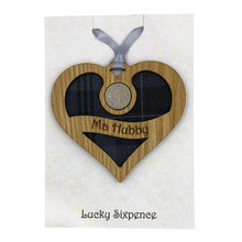 Load image into Gallery viewer, Lucky Sixpence Heart Wall Plaque For Hubby
