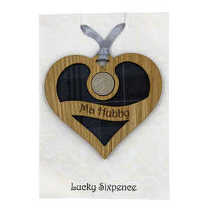 Lucky Sixpence Heart Wall Plaque For Hubby