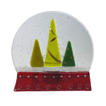 Load image into Gallery viewer, Snow Globe Fused Glass Candle Holder
