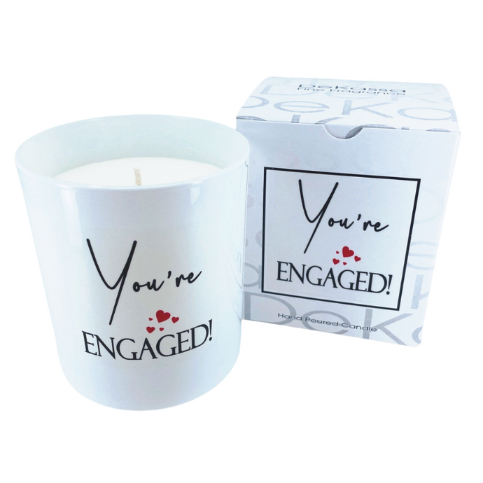 You're Engaged White Jar Candle