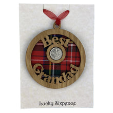 Load image into Gallery viewer, Scottish Gift Idea Lucky Sixpence Wooden Wall Gift with round Design