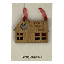 Load image into Gallery viewer, New House Gift Wooden Wall Plaque with Lucky Sixpence