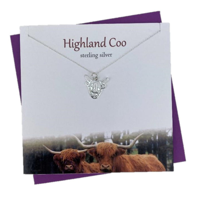 Sterling Silver pendants for women with highland coo design