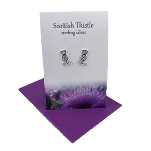 Sterling Silver Scottish earrings with Scottish thistle design