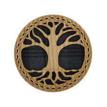 Load image into Gallery viewer, Round Wooden Mug Caoster with Tree of Life Design