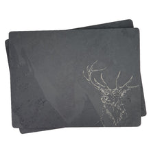 Load image into Gallery viewer, Slate placemats featuring engraving. designed cut and boxed in Scotland