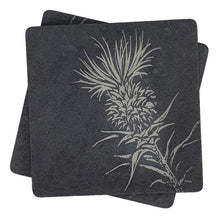 Load image into Gallery viewer, Slate Coasters featuring engraving. designed cut and boxed in Scotland