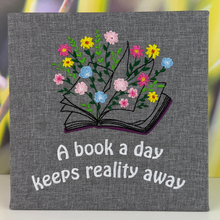 Load image into Gallery viewer, A Book a Day Embroidered Canvas
