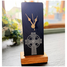 Load image into Gallery viewer, Celtic Cross Slate Mantel Clock
