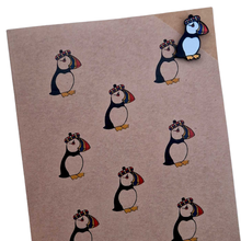 Load image into Gallery viewer, Puffin Enamel Pin Badge on Card
