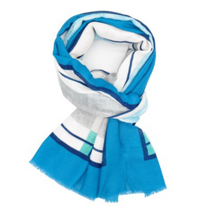 Polyester Scarf with Bright Borders Design