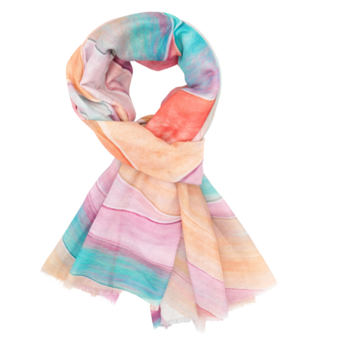 Polyester Scarf with Swirl Design
