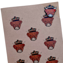 Load image into Gallery viewer, Highland Coo Enamel Pin Badge on Card
