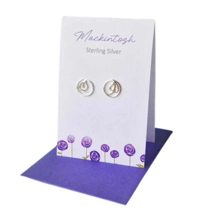 Sterling Silver Scottish earrings with Macintosh Leaf design