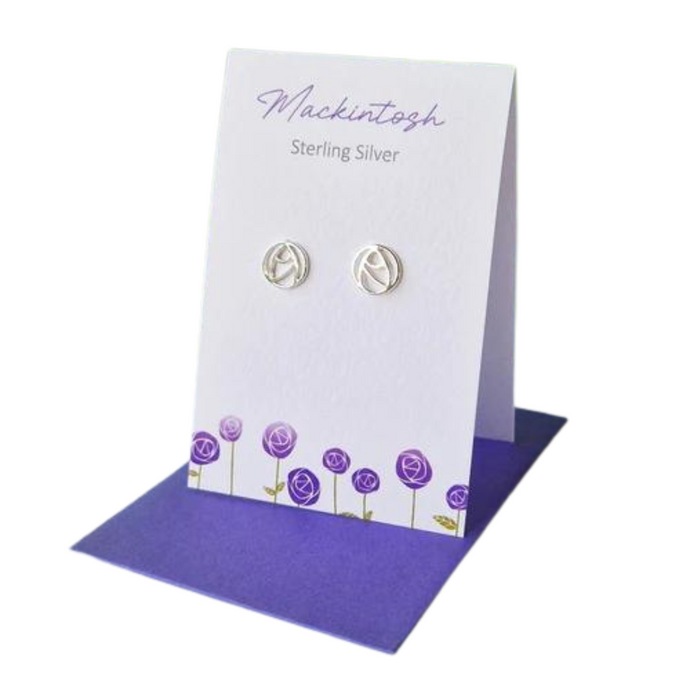 Sterling Silver Scottish earrings with Macintosh Rose design