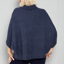 Load image into Gallery viewer, Blue Jean Cowl Poncho Top
