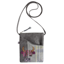 Load image into Gallery viewer, Tweed Highland Cow Applique Sling Bag
