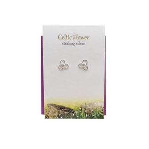 Sterling Silver Scottish earrings with Celtic Flower design