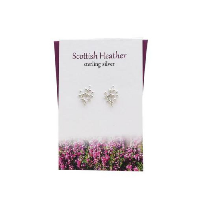 Stay lucky with our Bonnie Scottish Heather silver stud earrings