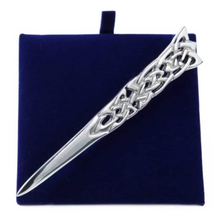 Load image into Gallery viewer, Pewter Scottish Kilt Pin with twisting knot design
