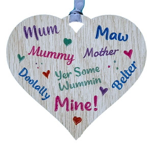 Cheeky Mum Colourful Hanging Heart
