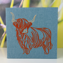 Load image into Gallery viewer, Highland Cow Embroidered Canvas
