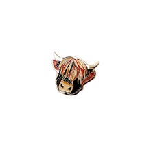 Load image into Gallery viewer, Hairy Coo Enamel Pin Badge on Card
