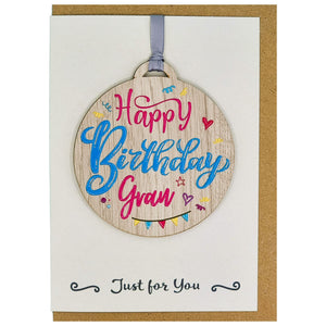Gran Happy Birthday Card with Gift