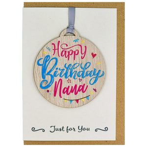 Nana Happy Birthday Card with Gift