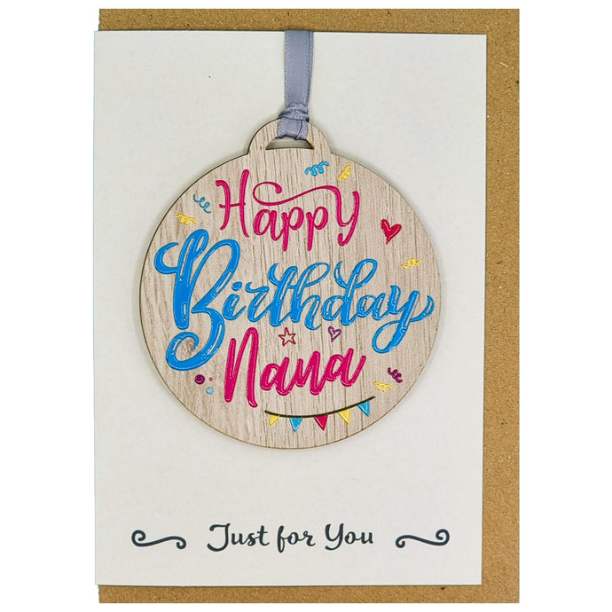 Nana Happy Birthday Card with Gift