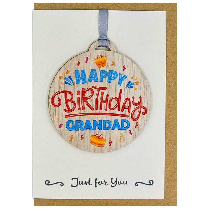 Grandad Happy Birthday Card with Gift