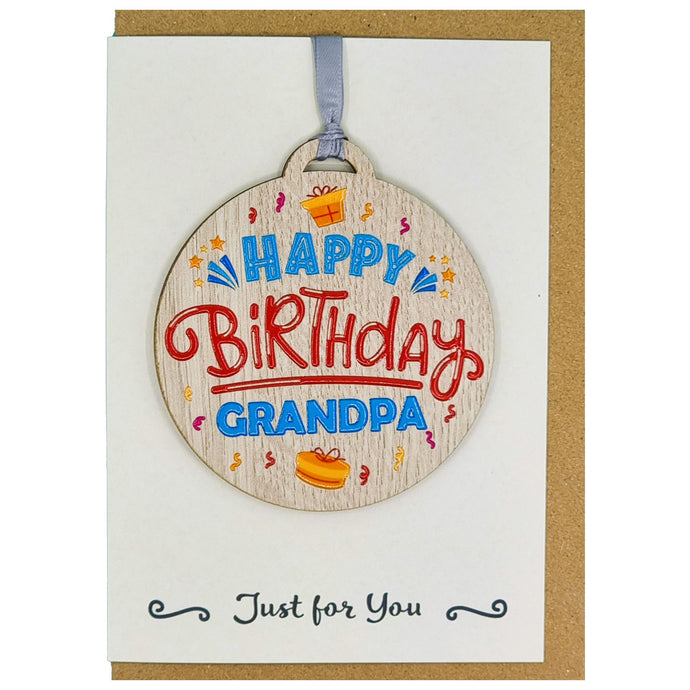 Grandpa Happy Birthday Card with Gift