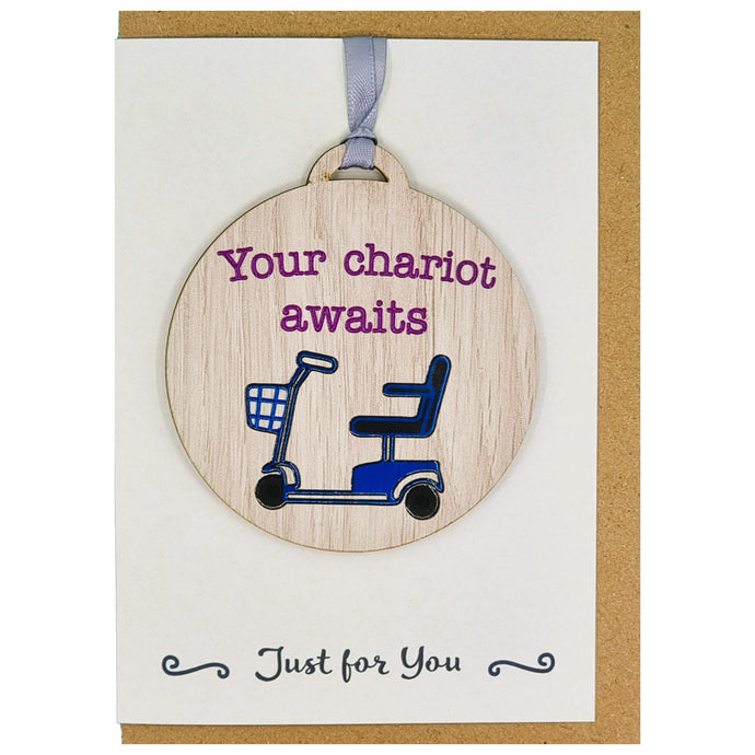 Your Chariot Awaits Card with Gift