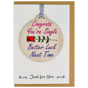 Congrats You're Single Card with Gift