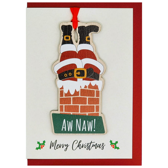 Santa Chimney Card with Gift