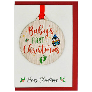 Baby's First Christmas Card with Gift