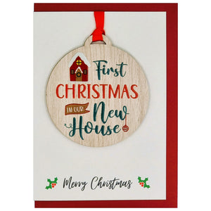 New House Christmas Card with Gift