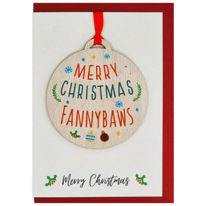 Merry Christmas Fannybaws Card with Gift