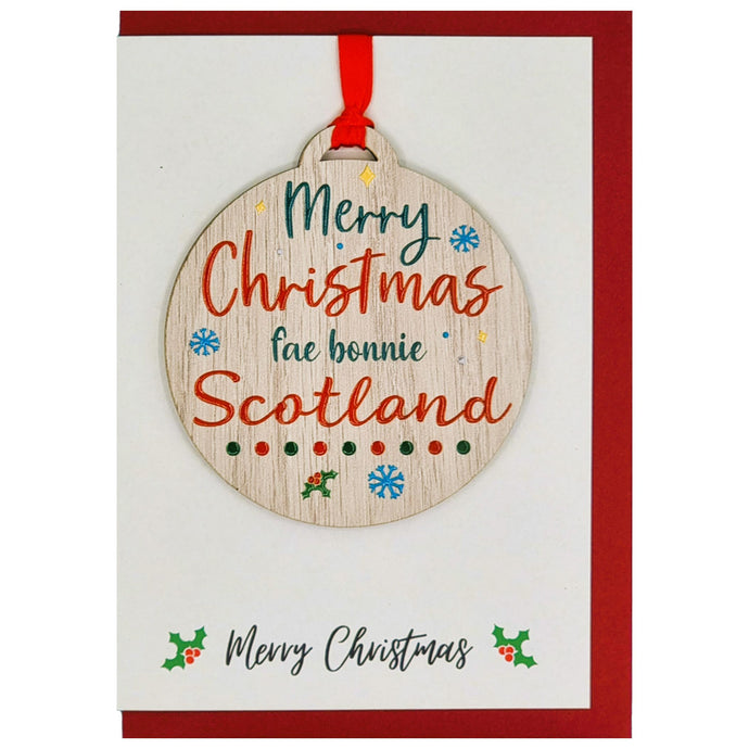 Merry Christmas Fae Bonnie Scotland Card with Gift