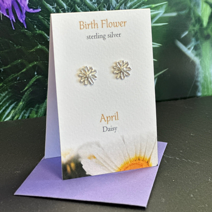 Birth Flower April Daisy studs