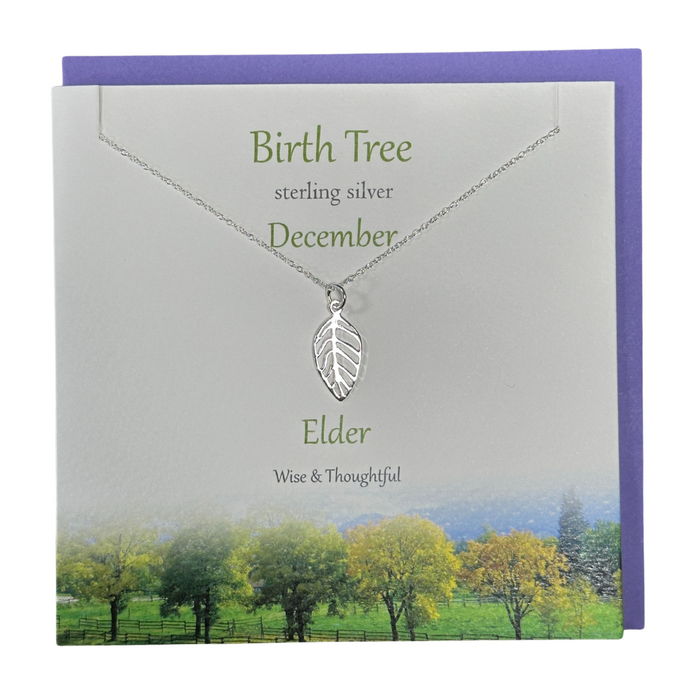 December Birth Tree Elder silver necklace | The Silver Studio Scotland