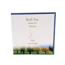 Load image into Gallery viewer, March Birth Tree Ash silver necklace | The Silver Studio Scotland
