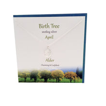 Load image into Gallery viewer, April Birth Tree Alder silver necklace | The Silver Studio Scotland
