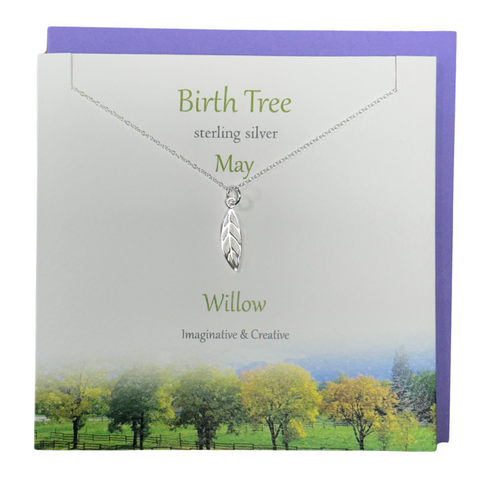 May Birth Tree Willow silver necklace | The Silver Studio Scotland