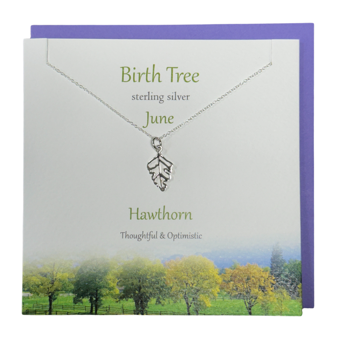 June Birth Tree Hawthorn silver necklace | The Silver Studio Scotland