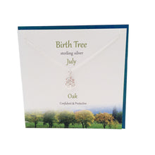 Load image into Gallery viewer, July Birth Tree Oak silver necklace | The Silver Studio Scotland
