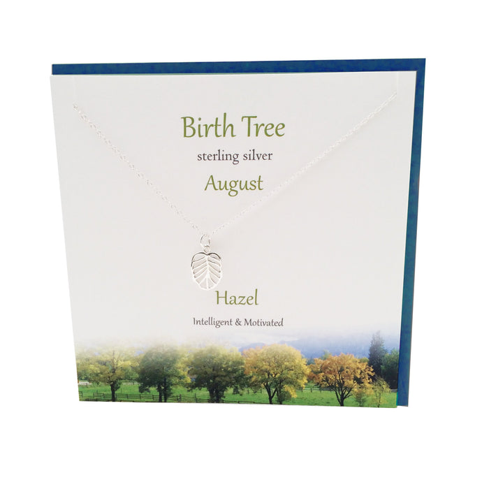 August Birth Tree Hazel silver necklace | The Silver Studio Scotland