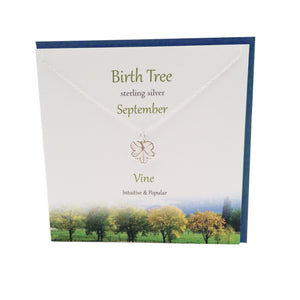 September Birth Tree Vine silver necklace | The Silver Studio Scotland