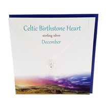 Load image into Gallery viewer, December Celtic Birthstone Turquoise crystal silver necklace | The Silver Studio Scotland
